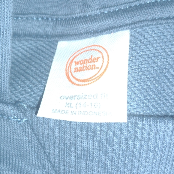 NWT Embroidery blue hoodie size 14-16 - Picture 5 of 7